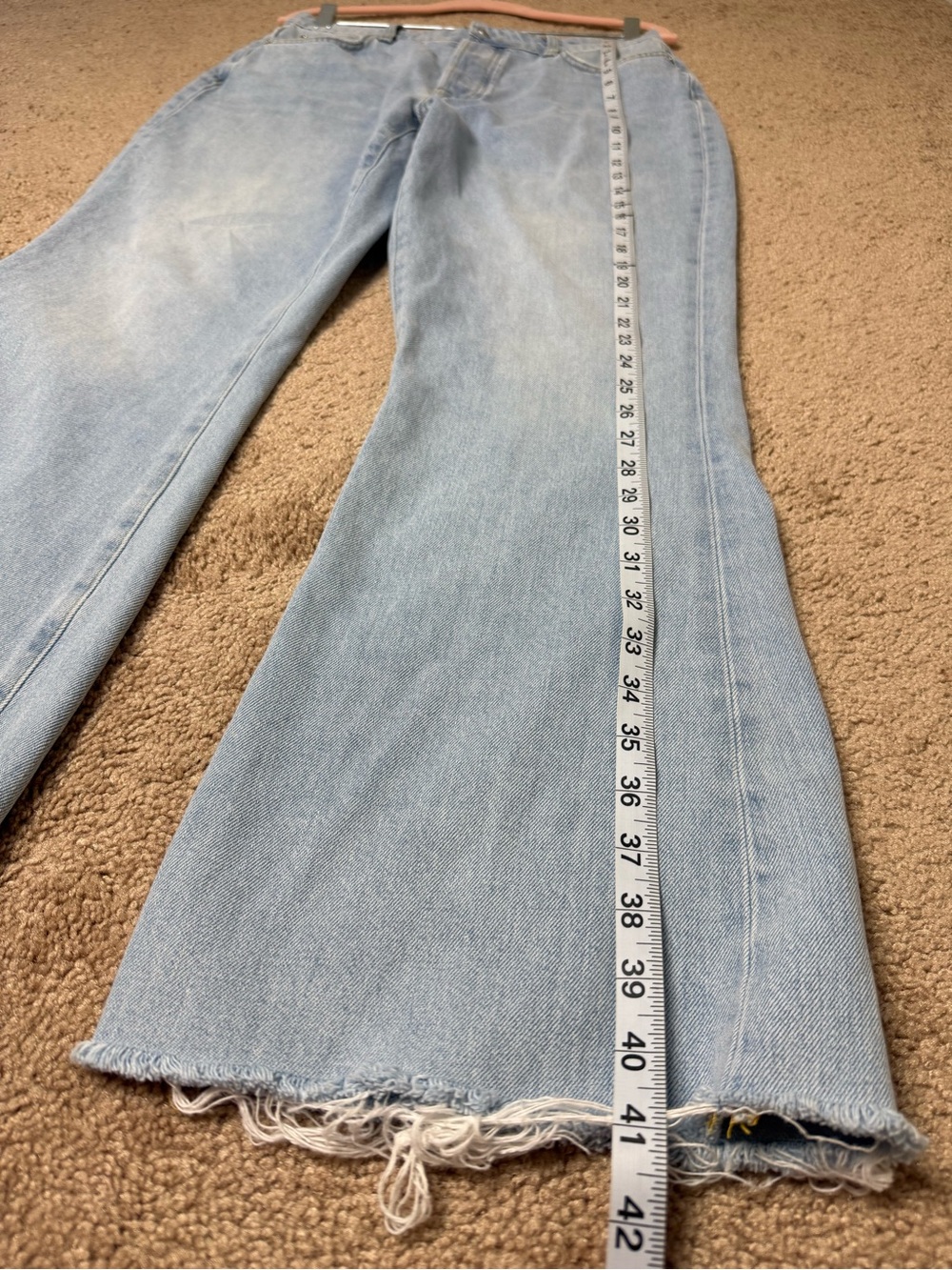 Fiorucci Light Blue Denim Wide Leg Jeans with Cherub Pocket Patch - Picture 9 of 12